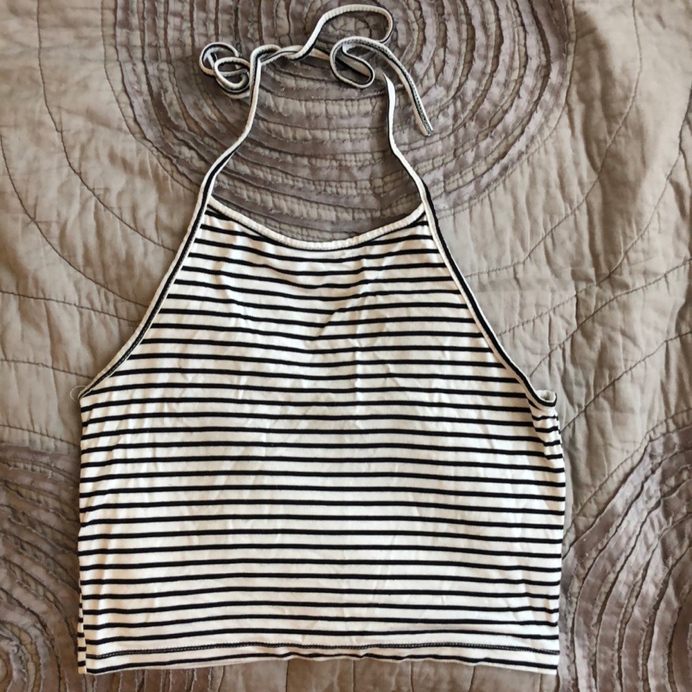 Basic Striped Halter Top - Picture 1 of 2
